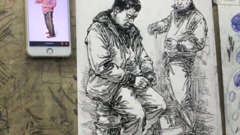 北京达人画室 郭启佳范画 联考速写精讲