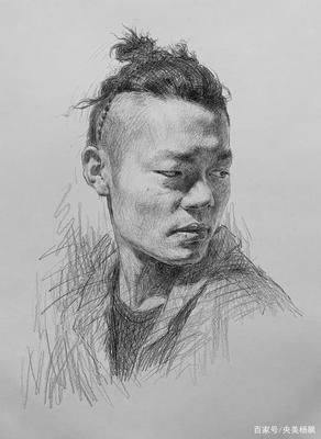 每日一画|男青年头像侧脸步骤详解「北京飙地画室」